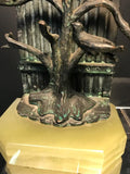 Beautiful Pair of Bookends with Birds in the Manner of Giacometti