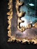 Brutalist Torch Cut Framed Rectangular Mirror in the Manner of Paul Evans