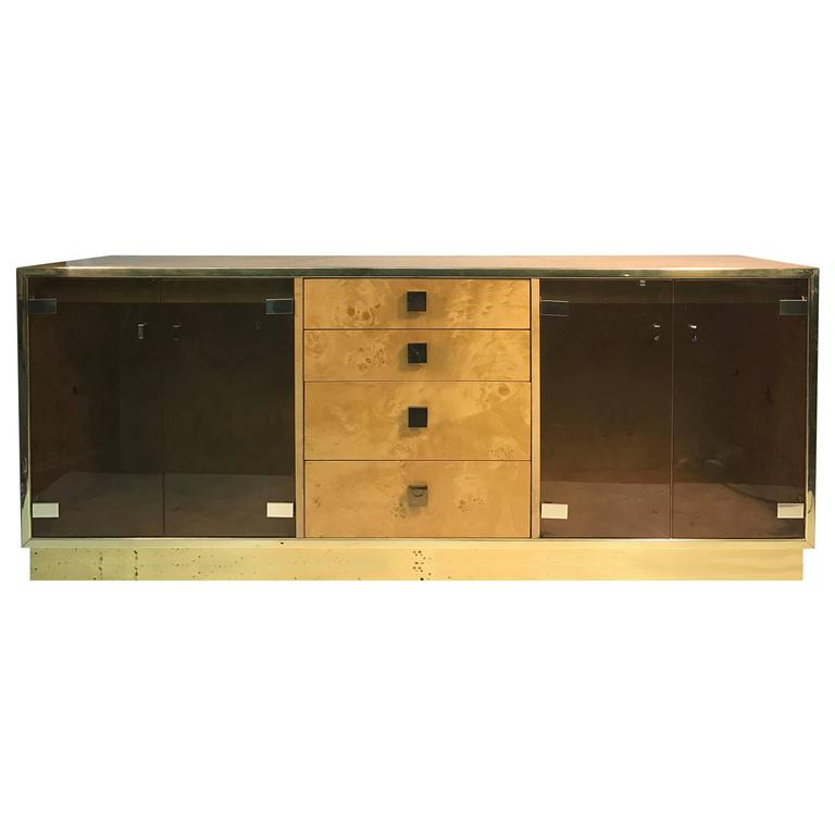 Burled store wood credenza