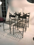 Outstanding Set of Outdoor Iron Garden Chairs in the Manner of Claude Lalanne