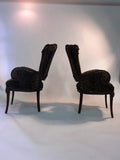 Pair of 1940s Grosfeld House Leopard and Carved Wood Decorative Chairs