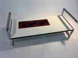 Amazing Italian Modernist Tile and Laminate Chrome Frame Coffee Table