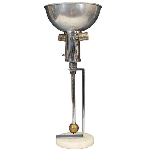 Amazing Rare Art Deco Nickel and Brass Lamp by Gilbert Rohde