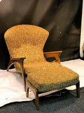 Angular Vladimir Kagan Style Grasshopper Chair and Ottoman by Adrian Pearsall