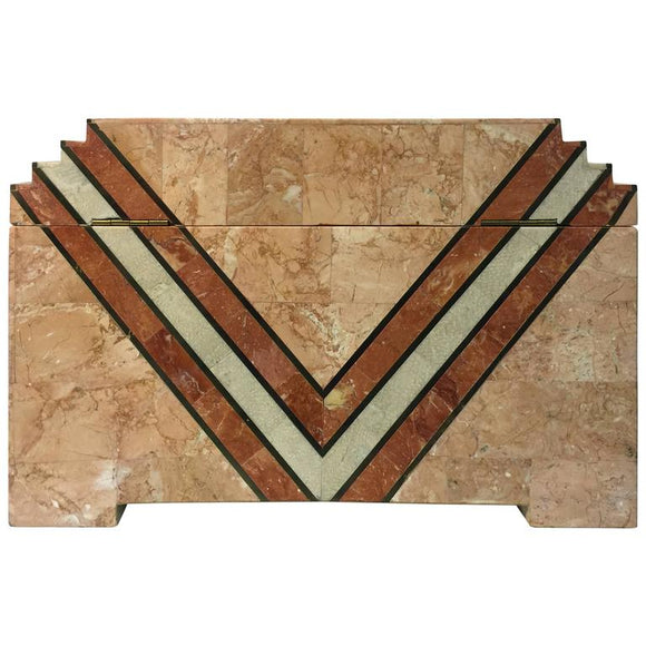 Art Deco Inspired Box in Tessellated Marble by Maitland-Smith – NYC MODERN
