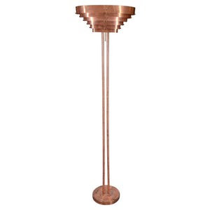 Art Deco Machine Age Copper Floor Lamp by Kurt Versen