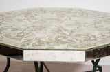 Art Deco Mirrored Co ee Table with Leaf Motif Attributed to Gilbert Poillerat
