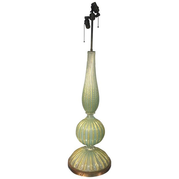 Beautiful Barovier & Toso Murano Glass Cordonato D'Oro Table Lamp