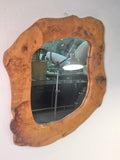 Beautiful Brutalist Organic Modern Sculpted Burl Wood Mirror