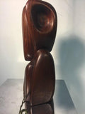 Beautiful Carved Exotic Wood Table Lamp, Illegibly Signed