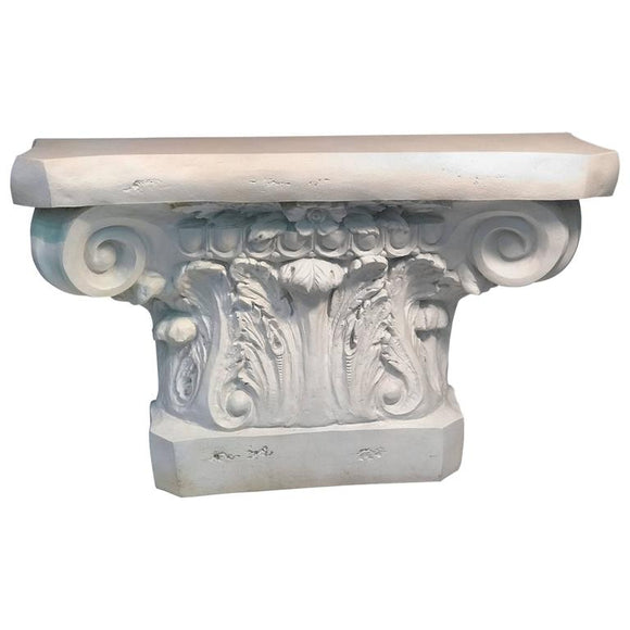 Beautiful Modern Neoclassical White Column Form Console Table