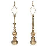 Beautiful Pair of Brass Hollywood Regency Lamps by Sti el