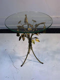 Beautiful Pair of Italian Gilt Metal Flower and Tassel Form Tables