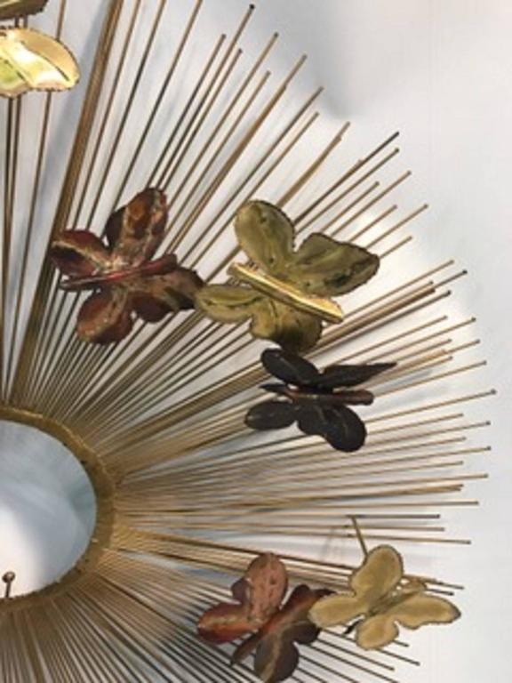 Beautiful and Rare Curtis Jere Sunburst Wall Sculpture with