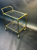 Brass Bamboo Bar Cart in the Manner of Bagues