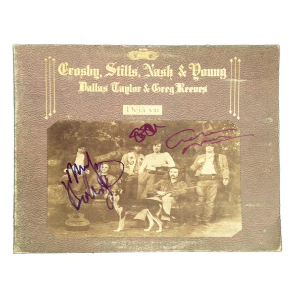 Crosby, Stills Nash and Young and Elton John Autographed Record Albums