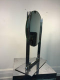 Donald Deskey Art Deco Round Table Mirror on a Nickel Bronze Stand
