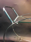 Elegant Art Deco Chrome Oval Tubular Design Double Tier Bar Cart