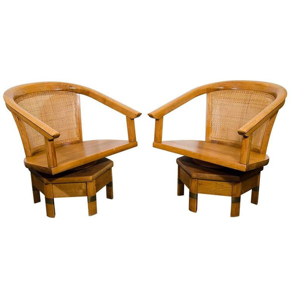 Elegant Edward Wormley for Dunbar Swivel Chairs
