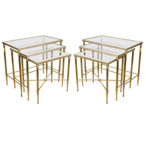 Elegant Pair of Italian Mirrored Nesting Tables