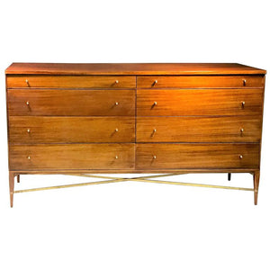 Exceptional Mid-Century Paul McCobb Brass X- Base Design Dresser