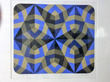 Exciting Pair of Signed Colorful Hexagonal Silkscreens in Manner of Vasarely