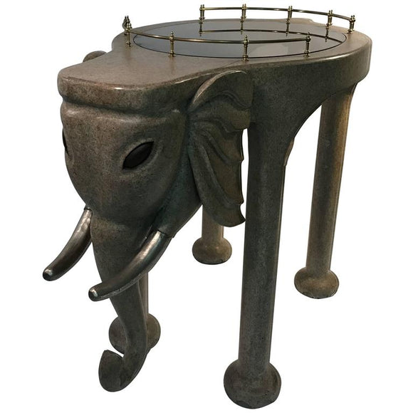 Exquisite and Rare Elephant Bar Cart by Marge Carson