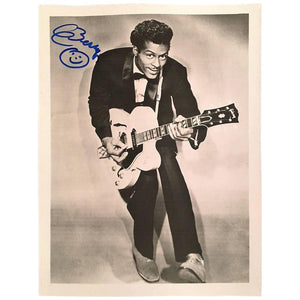 Fantastic Autographed Black and White Chuck Berry Photograph