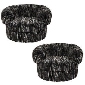 Fantastic Luxurious Jean Royere Style "Boule" Club Chairs
