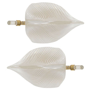 Fantastic Pair of Modernistic Handblown Venini Murano Glass Leaf Sconces