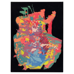 Four Modern Abstract Splatter Paintings