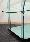 French Modernist Glass and Mirror Serving Cart