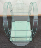 French Modernist Glass and Mirror Serving Cart