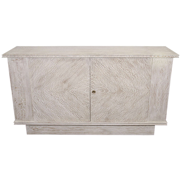 Glamorous French Cerused Oak Cabinet in the Manner of Andre Arbus