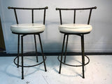 Gorgeous Pair of Giacometti Style Faux Bamboo Bar Stools
