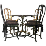 Great Arthur Court Gilded Tiger Lily Dining Table with Four Chairs