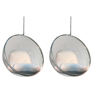 Incredible Pair of Reissued Eero Aarnio Bubble Hanging Chairs