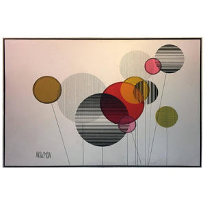 Large Scale Colorful Modernist Painting in the Manner of Alexander Calder