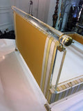 Magnificent Charles Hollis Jones Lucite and Brass Upholstered Bed