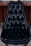 Mid-Century Pair of Black Vinyl "Unicorn" Chairs
