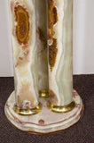 Mid-Century Pair of Onyx and Brass Pedestals