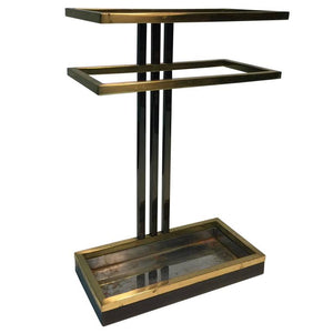 Modern Umbrella Stand in Chrome and Brass