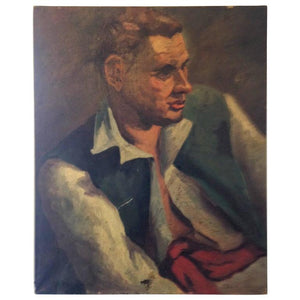 Muted Oil Painting of Fair Haired Man