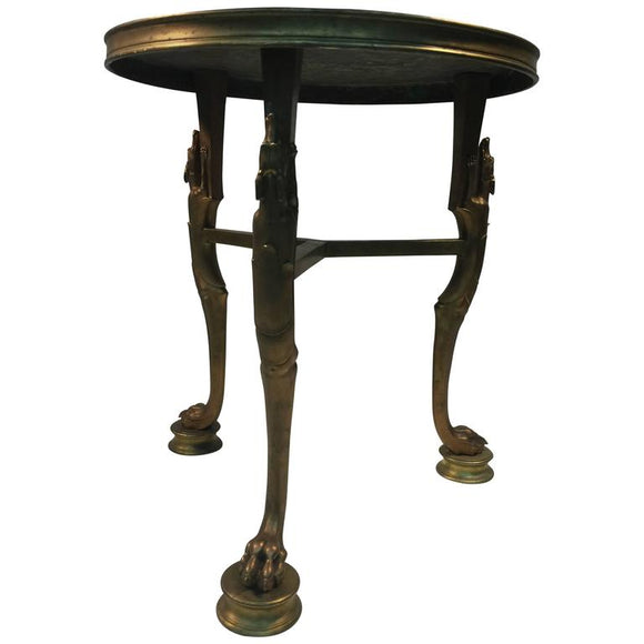 Neoclassical Style Bronze Table with Panthers in the Manner of Cartier