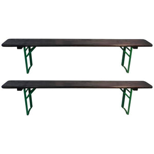 Outstanding Pair of Outdoor Beer Garden Benches from Munich Germany
