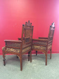 Pair of Exceptional 19th Century Moorish Armchairs in the Manner of Bugatti