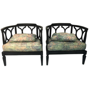 Pair of James Mont Style Asian Inspired Hollywood Regency Chairs