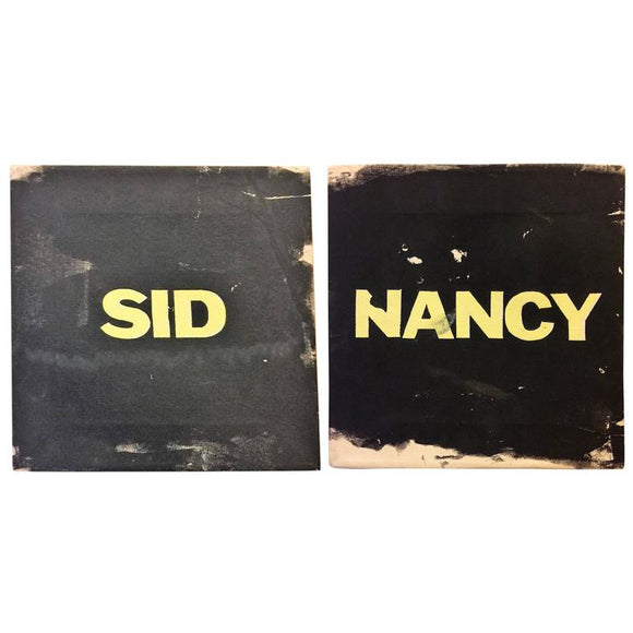 Pair of Sid and Nancy Gra ti Style Paintings on Canvas by Tim Goslin