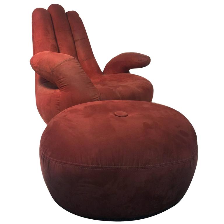 HOT Hand Shaped Bean Bag Hand Chair Velvet Hand Chair Red