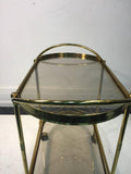 Sensational Oval Shaped Two-Tier Brass Italian Tea or Bar Cart